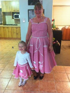 River and Nanny rocking their matching dance outfits